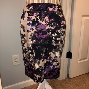 Ann Taylor Over the Knee Floral Skirt